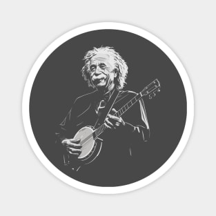 Albert Einstein Playing Banjo Funny Science Satire Magnet